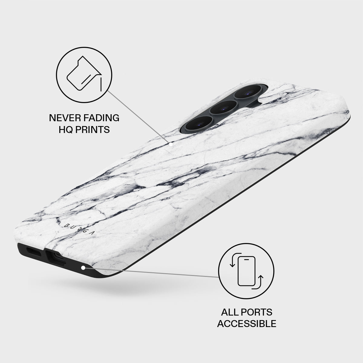 Satin White - Marble Samsung Galaxy S26 FE Case